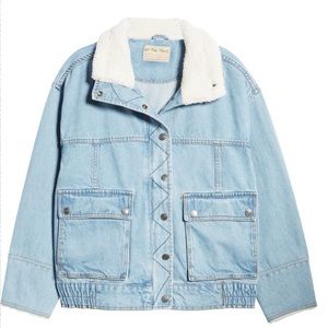 Free People Ariel Bomber Denim Jacket NWT